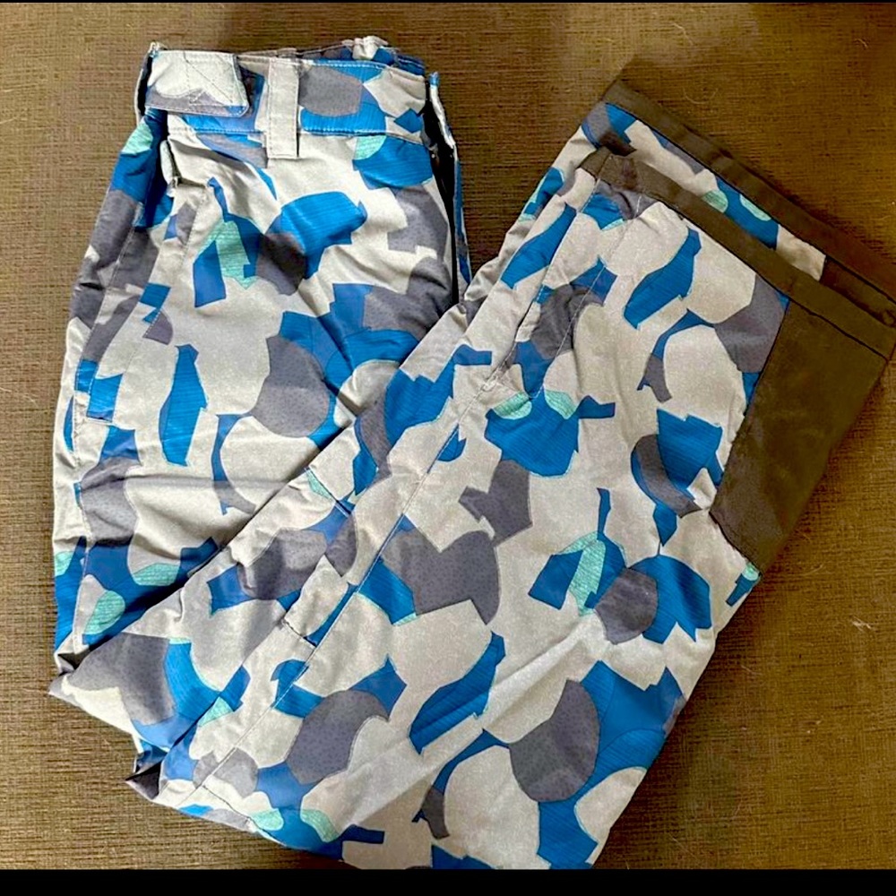 Men’s ski pants blue camo size medium